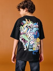 Black Monsters Back Print - Camiseta holgada de manga corta con estampado gráfico (3-16 años) - Imagen 1 de 8