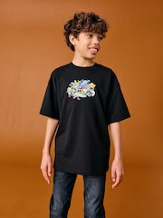 Black Monsters Back Print - Camiseta holgada de manga corta con estampado gráfico (3-16 años) - Imagen 2 de 8