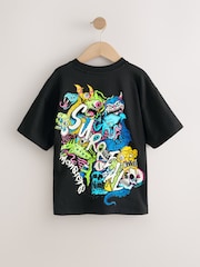 Black Monsters Back Print - Camiseta holgada de manga corta con estampado gráfico (3-16 años) - Imagen 6 de 8