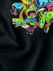 Black Monsters Back Print - Camiseta holgada de manga corta con estampado gráfico (3-16 años) - Imagen 7 de 8