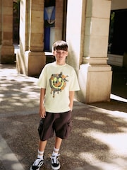 Ecru Camo Smile Relaxed Fit Short Sleeve Graphic Print T-Shirt (3-16yrs) - Image 2 of 7