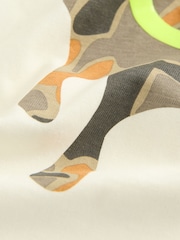 Ecru Camo Smile Relaxed Fit Short Sleeve Graphic Print T-Shirt (3-16yrs) - Image 6 of 7