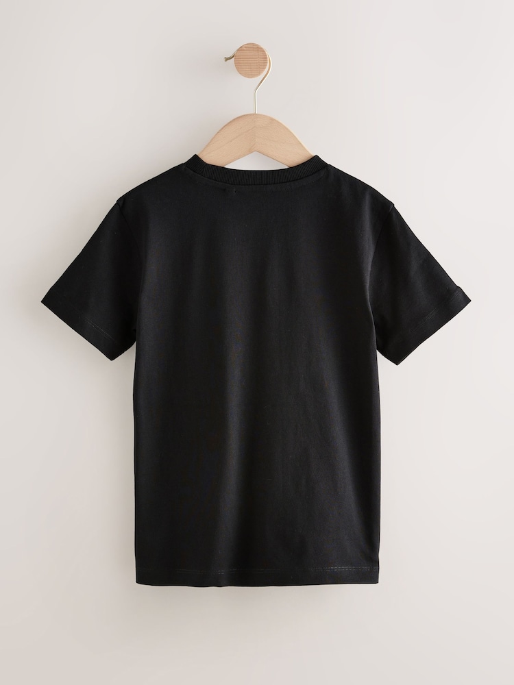 Black/Orange Headphones Short Sleeve Graphic Print T-Shirt (3-16yrs) - Image 2 of 4