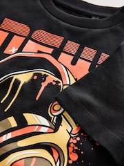Black/Orange Headphones Short Sleeve Graphic Print T-Shirt (3-16yrs) - Image 4 of 4