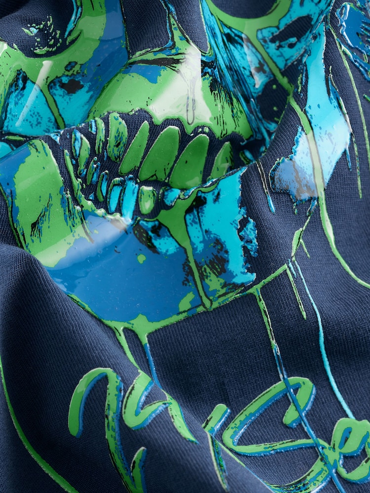 Blue Skull Headphones Relaxed Fit Short Sleeve Graphic Print T-Shirt (3-16yrs) - Image 4 of 4 Blue Skull Headphones Relaxed Fit Short Sleeve Graphic Print T-Shirt (3-16yrs) - Image 4 of 4