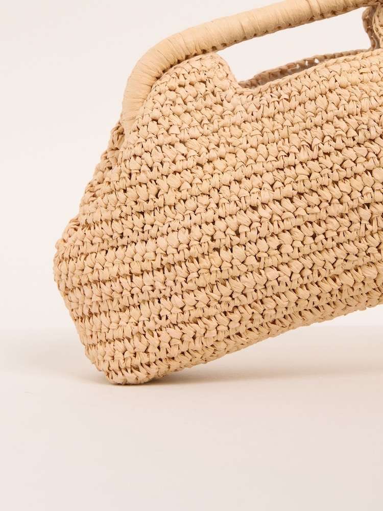 Friends Like These Natural Raffia Handle Clutch Bag - Image 7 of 7