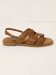 FatFace Coco Tan Brown Strappy Sandal - Image 1 of 3