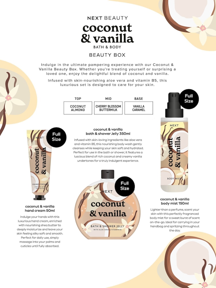 Coconut & Vanilla Bath & Body Beauty Box - Image 3 of 3