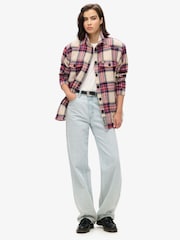 Superdry Brown Borg Check Overshirt - Image 3 of 4