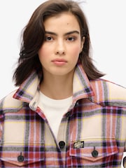 Superdry Brown Borg Check Overshirt - Image 4 of 4