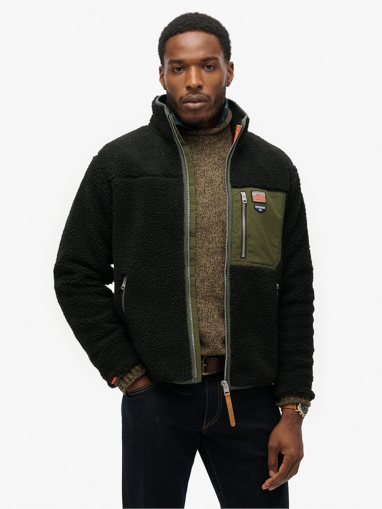Superdry Black Vintage Retro Full Zip Fleece - Image 2 of 4