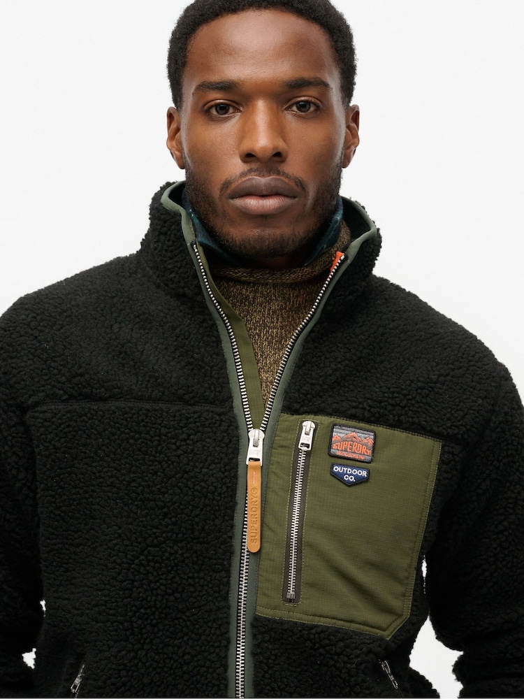 Superdry Black Vintage Retro Full Zip Fleece - Image 4 of 4