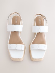 White Forever Comfort® Premium Leather Craft Wedge Heels - Image 5 of 8
