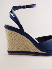 Navy Forever Comfort® Satin Plaited Wedge Heels - Image 8 of 10