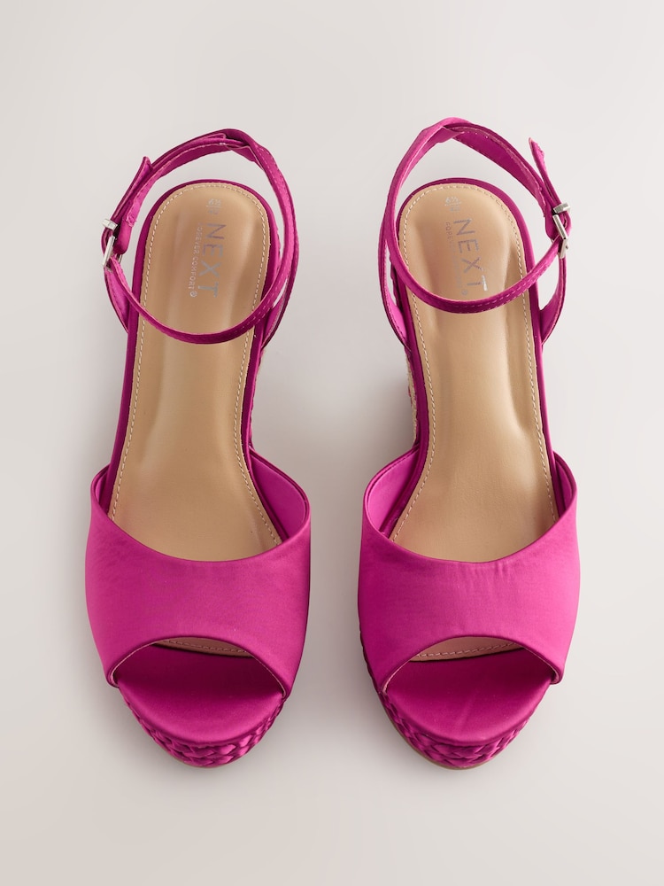Rosa - Forever Comfort® Satin Plaited Wedge Heels - Imagen 2 de 10 Rosa - Forever Comfort® Satin Plaited Wedge Heels - Imagen 2 de 10