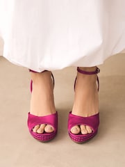 Pink Forever Comfort® Satin Plaited Wedge Heels - Image 3 of 10