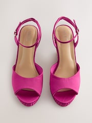 Pink Forever Comfort® Satin Plaited Wedge Heels - Image 7 of 10