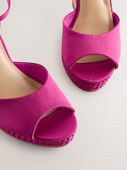 Pink Forever Comfort® Satin Plaited Wedge Heels - Image 8 of 10