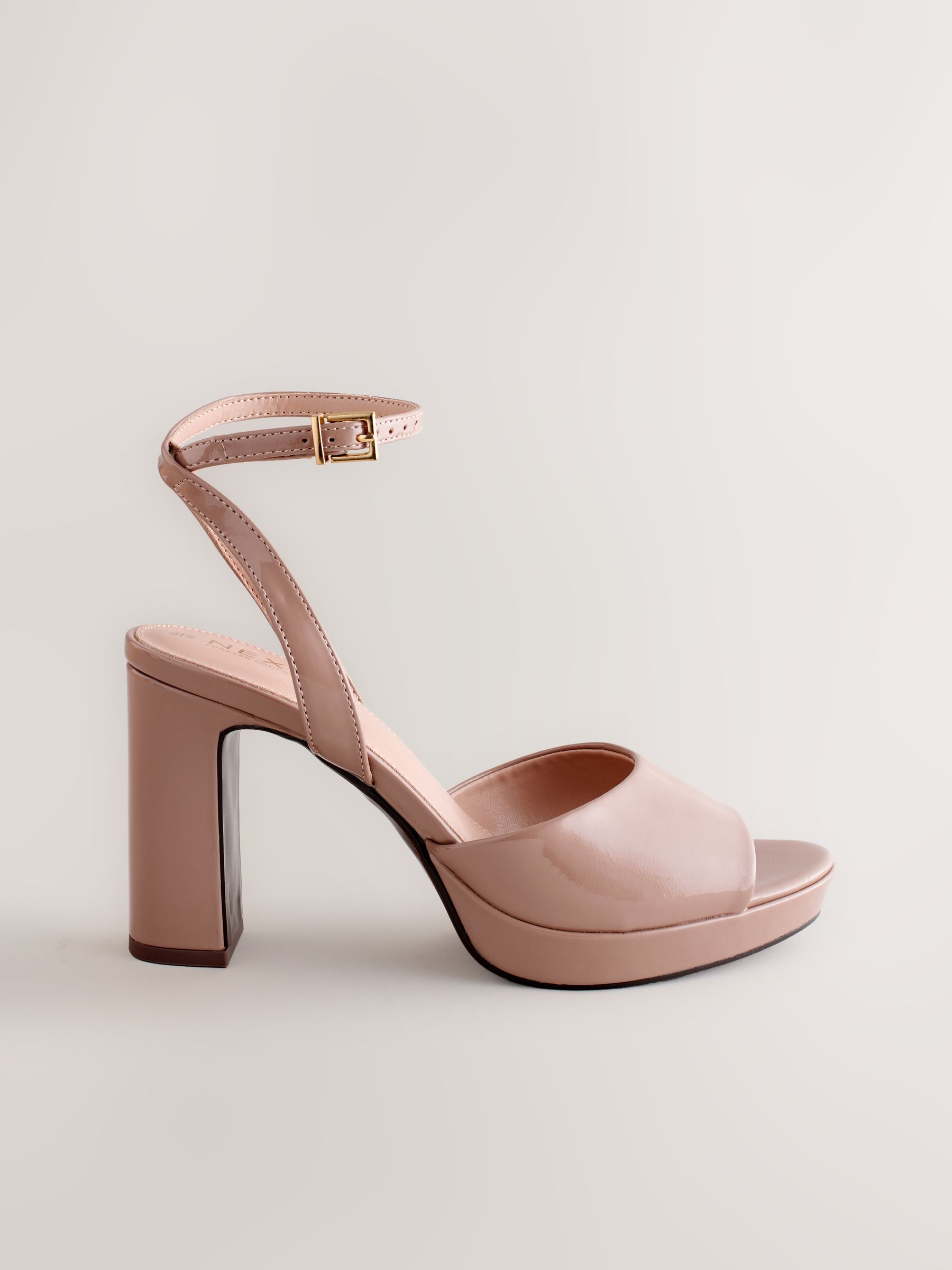 Buy Natural Patent Forever Comfort® Round Toe Platform Heeled Sandals from  Next Hong Kong