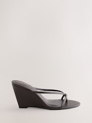 Chocolate Brown Forever Comfort® Toe Thong Wedge Heels - Image 1 of 4