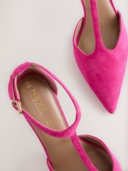 Pink Forever Comfort® Leather T-Bar Pointed Toe Heels - Image 5 of 5