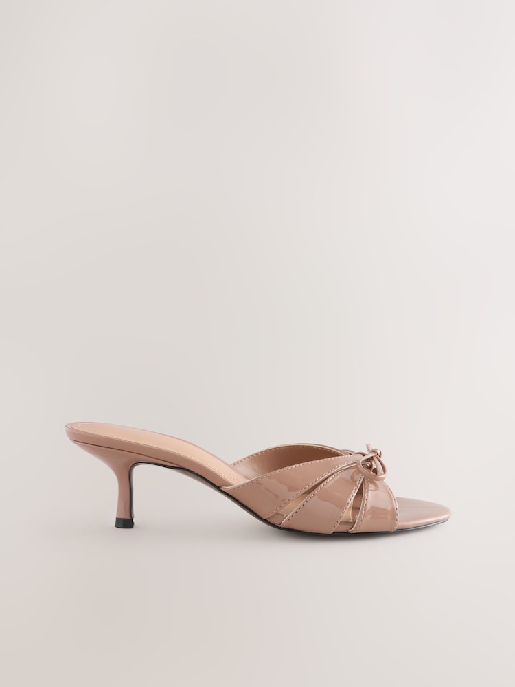 Nude - Forever Comfort® Bow Cutout Open Toe Mules - Imagen 1 de 7 Nude - Forever Comfort® Bow Cutout Open Toe Mules - Imagen 1 de 7