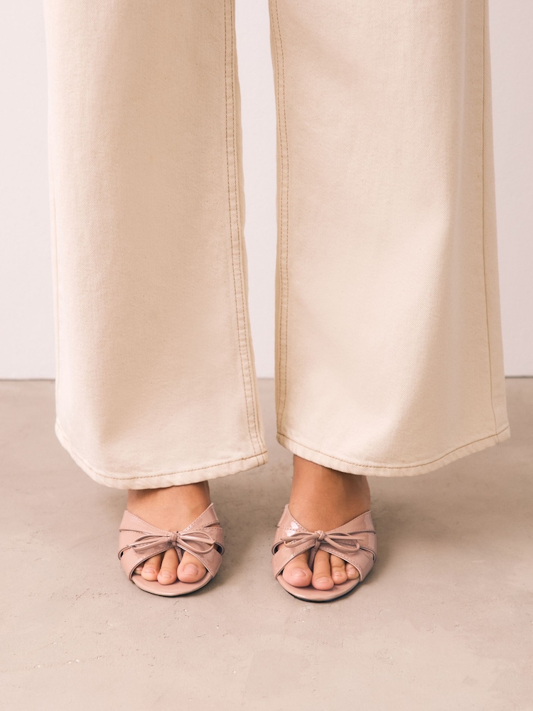 Nude Forever Comfort® Bow Cutout Open Toe Mules - Image 2 of 7
