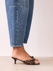 Leopard Forever Comfort® Bow Cutout Open Toe Mules - Image 2 of 7