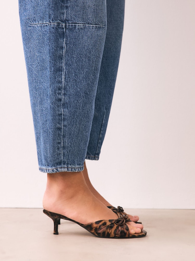 Leopard Forever Comfort® Bow Cutout Open Toe Mules - Image 2 of 7
