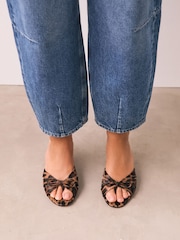 Leopard Forever Comfort® Bow Cutout Open Toe Mules - Image 3 of 7
