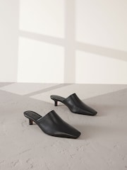 Black Signature Premium Leather Pointed Toe Mules - Image 2 of 7