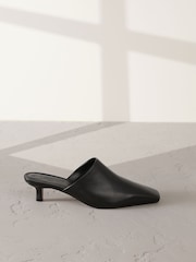 Black Signature Premium Leather Pointed Toe Mules - Image 3 of 7