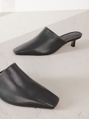 Black Signature Premium Leather Pointed Toe Mules - Image 4 of 7