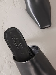 Black Signature Premium Leather Pointed Toe Mules - Image 5 of 7