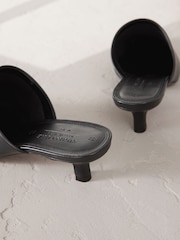 Black Signature Premium Leather Pointed Toe Mules - Image 7 of 7