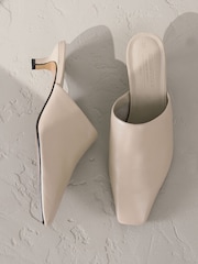 Stone Signature Premium Leather Pointed Toe Mules - Image 1 of 7