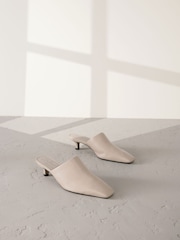 Stone Signature Premium Leather Pointed Toe Mules - Image 2 of 7