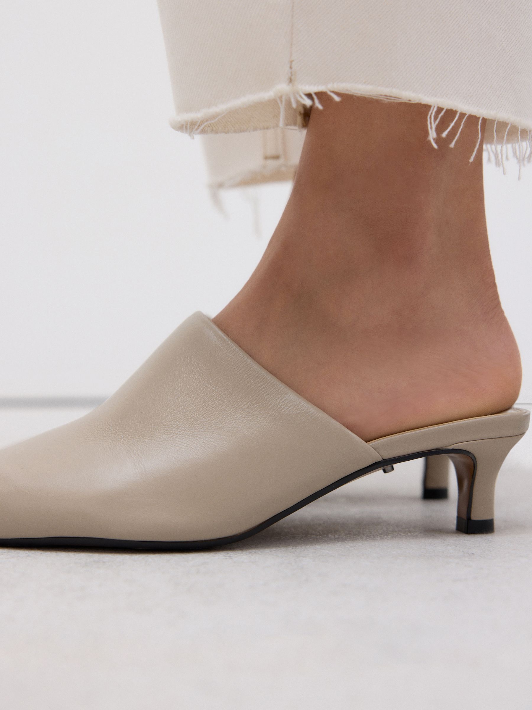Buy Stone Signature Premium Leather Pointed Toe Mules from Next USA