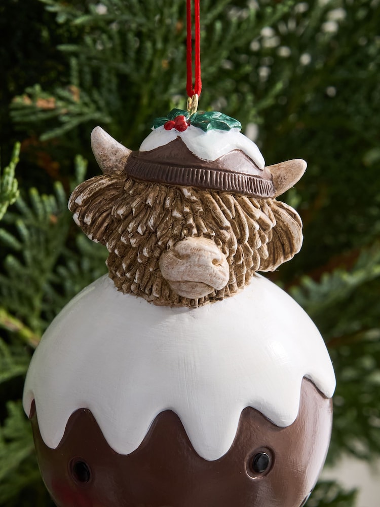 Brown Hamish Christmas Pudding Bauble with Dangly Legs - Image 2 of 3