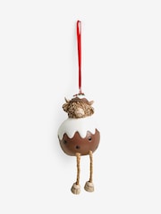 Brown Hamish Christmas Pudding Bauble with Dangly Legs - Image 3 of 3