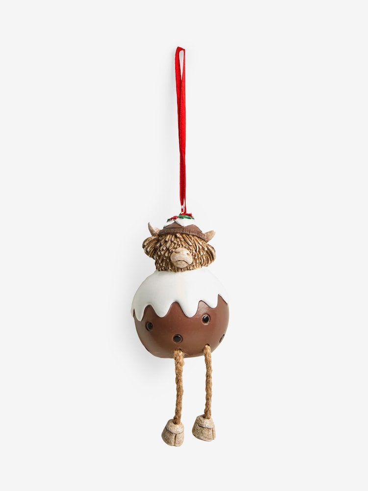 Brown Hamish Christmas Pudding Bauble with Dangly Legs - Image 3 of 3