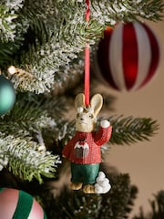 Red/Green Rosie Rabbit Christmas Jumper Bauble - Image 1 of 3