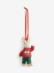 Red/Green Rosie Rabbit Christmas Jumper Bauble - Image 3 of 3