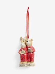 Red Bertie and Rosie 2026 Christmas PJ's Bauble - Image 1 of 1