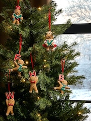 Brown Christmas Gingerbread Alphabet Bauble - Image 1 of 4
