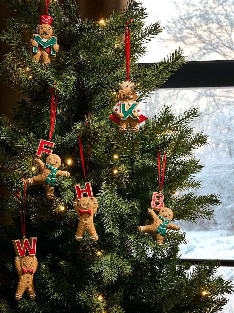 Brown Christmas Gingerbread Alphabet Bauble - Image 1 of 4
