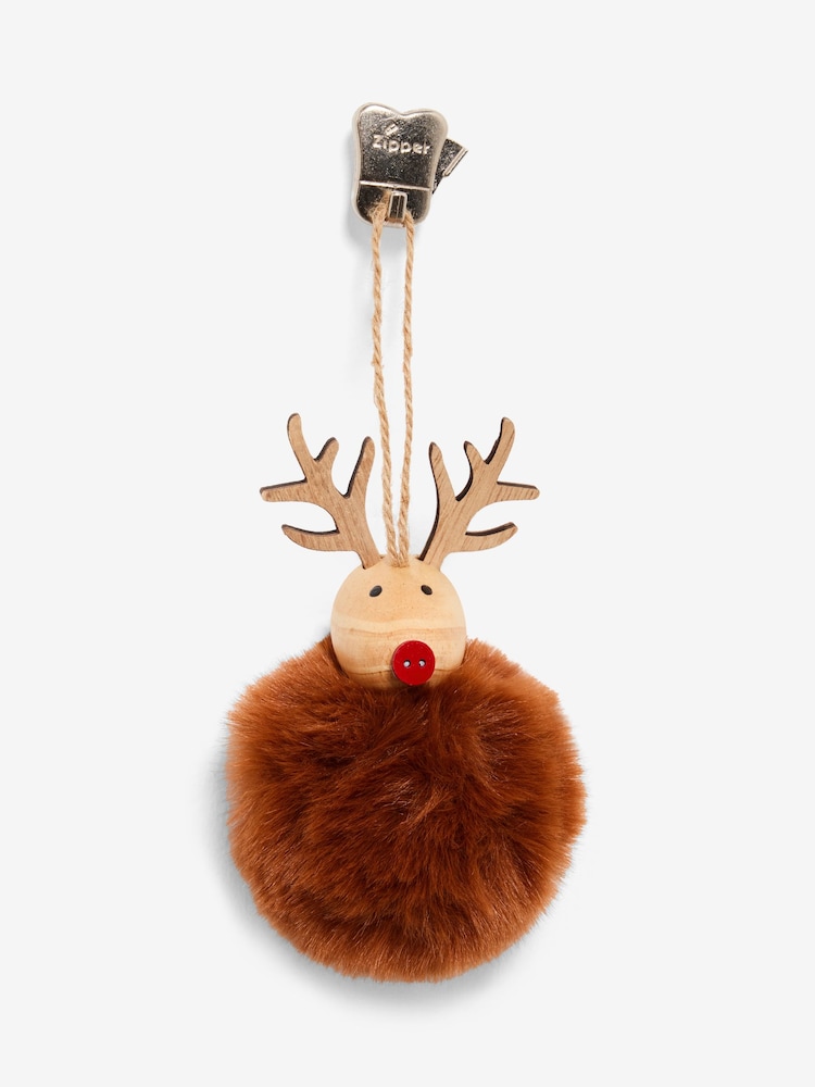 Green Character Pom Pom Christmas Bauble - Image 1 of 3