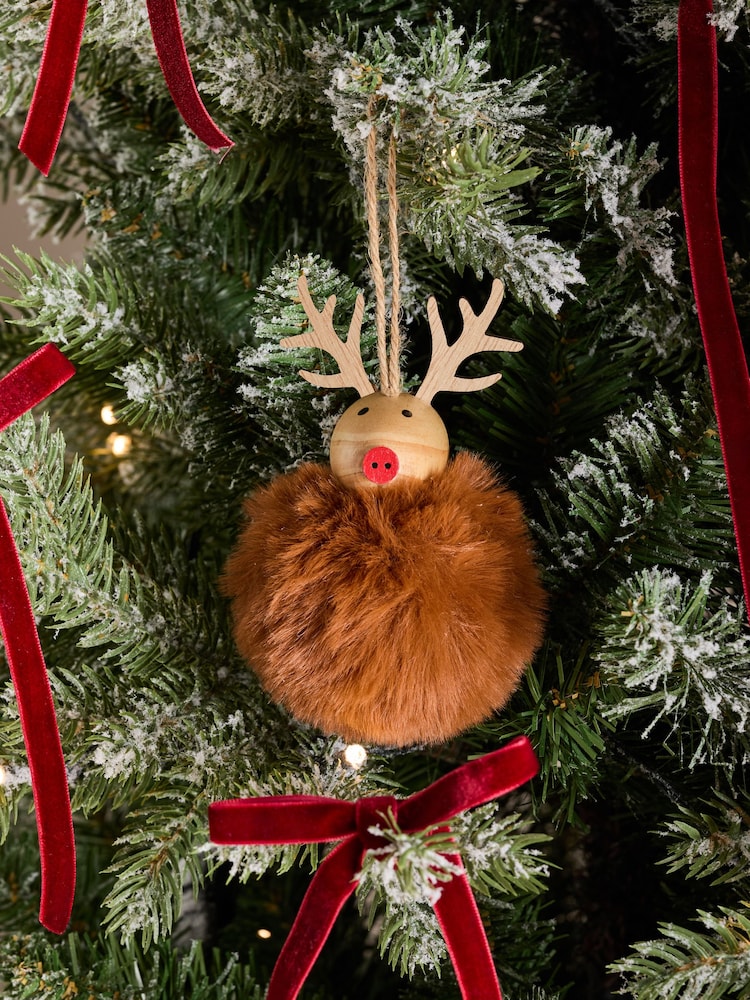 Green Character Pom Pom Christmas Bauble - Image 2 of 3