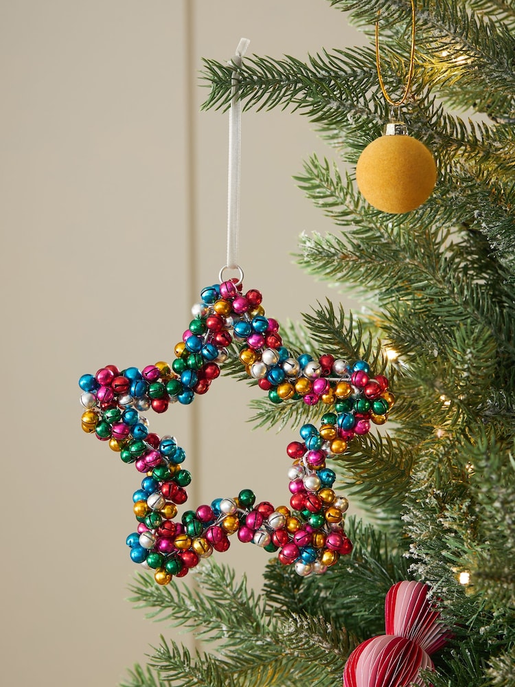 Multi Bright Bell Star Christmas Bauble - Image 1 of 3