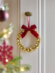 Gold Bell Christmas Wreath Bauble - Image 1 of 3